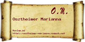 Osztheimer Marianna névjegykártya